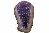Amethyst Geode Section With Metal Stand - Uruguay #152189-1